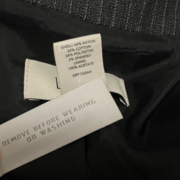 Ann Taylor LOFT pinstripe, one button blazer in charcoal gray Sz 2 - Picture 7 of 8